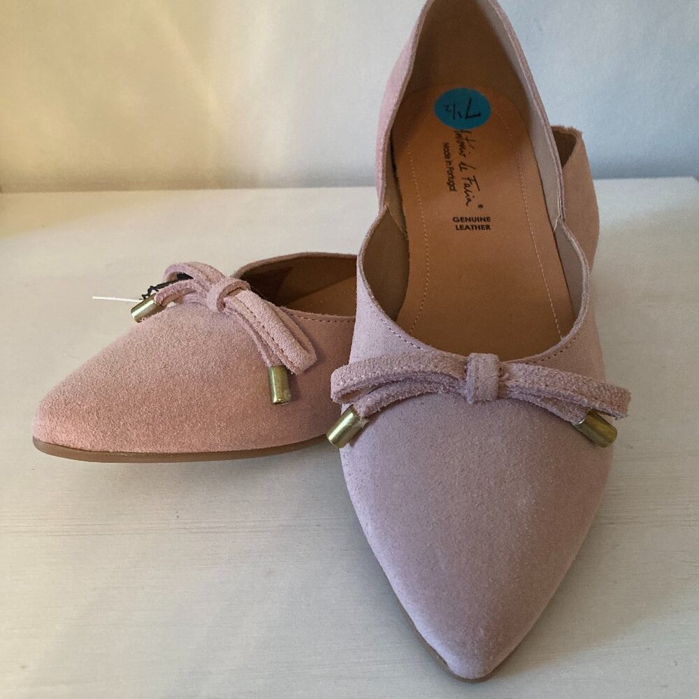 Antonio de Faria Pink Leather Ballet Flats - New